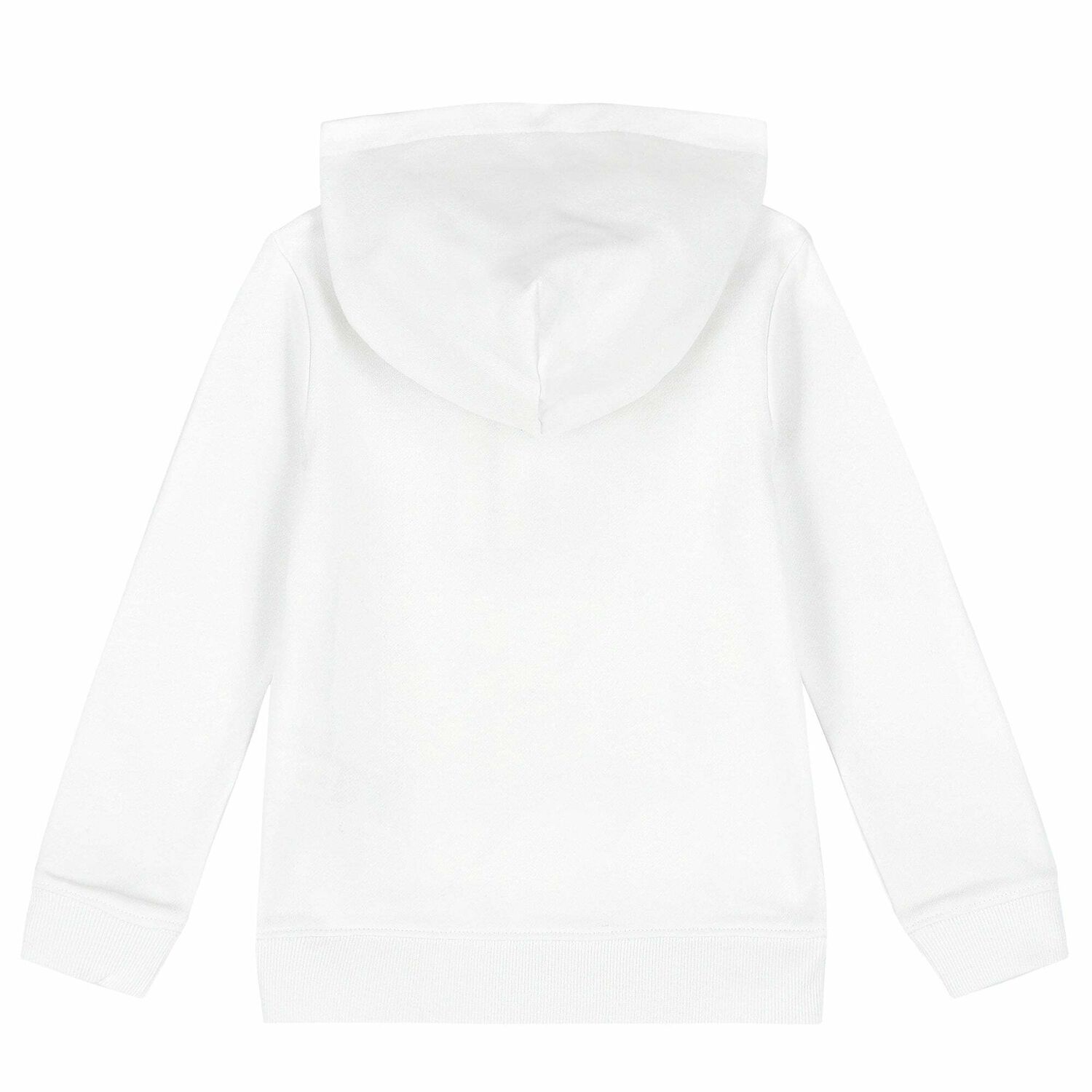 Boys White Logo Hooded Top, 1, hi-res
