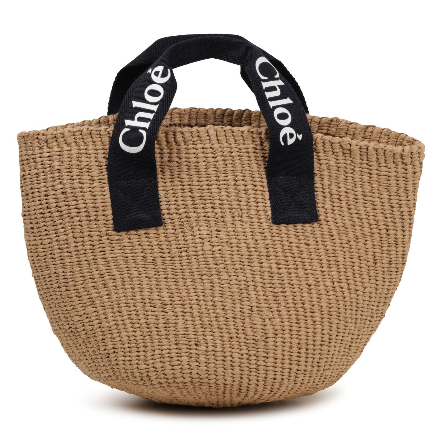 Girls Black & Beige Straw Handbag, 1, hi-res