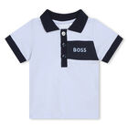 Baby Boys Blue Logo Polo Shorts Set, 1, hi-res