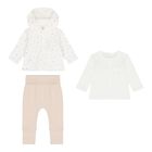 Ivory & Beige 3 Piece Baby Tracksuit, 1, hi-res