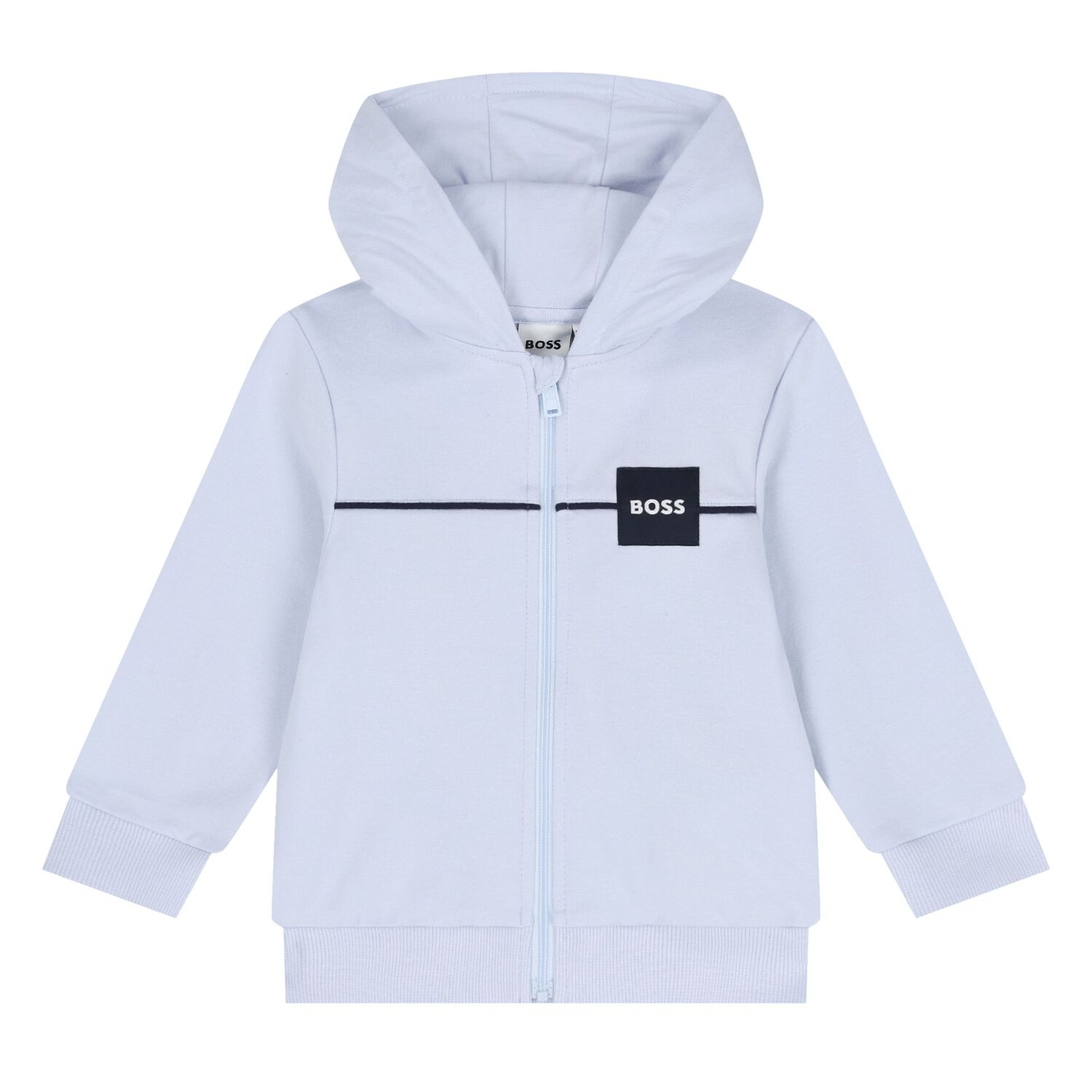 Baby Boys Blue & White Logo Tracksuit Set, 1, hi-res