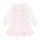 Baby Girls White & Pink Skirt Set, 1, hi-res