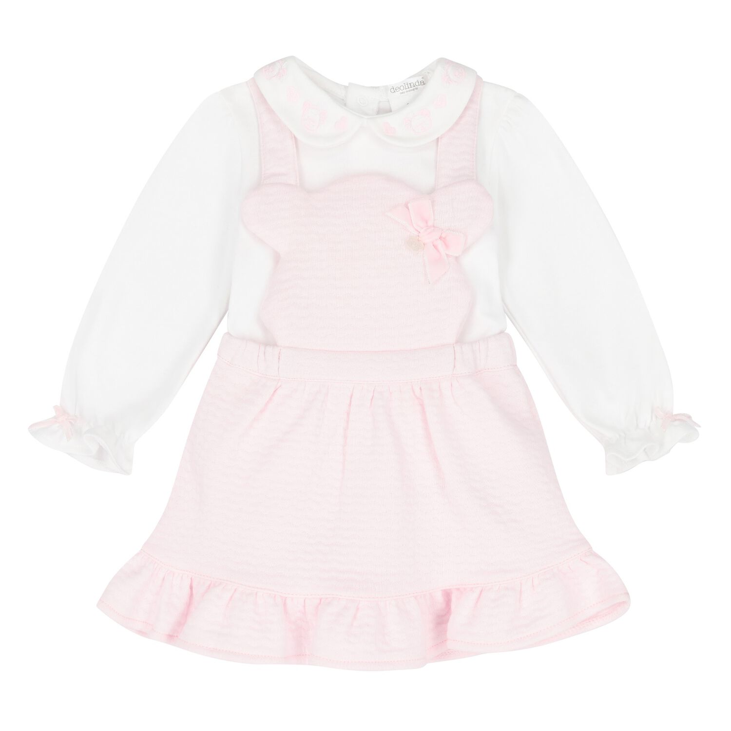Baby Girls White & Pink Skirt Set, 1, hi-res image number null