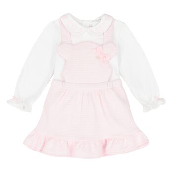 Baby Girls White & Pink Skirt Set