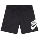Boys Black Logo Shorts, 1, hi-res