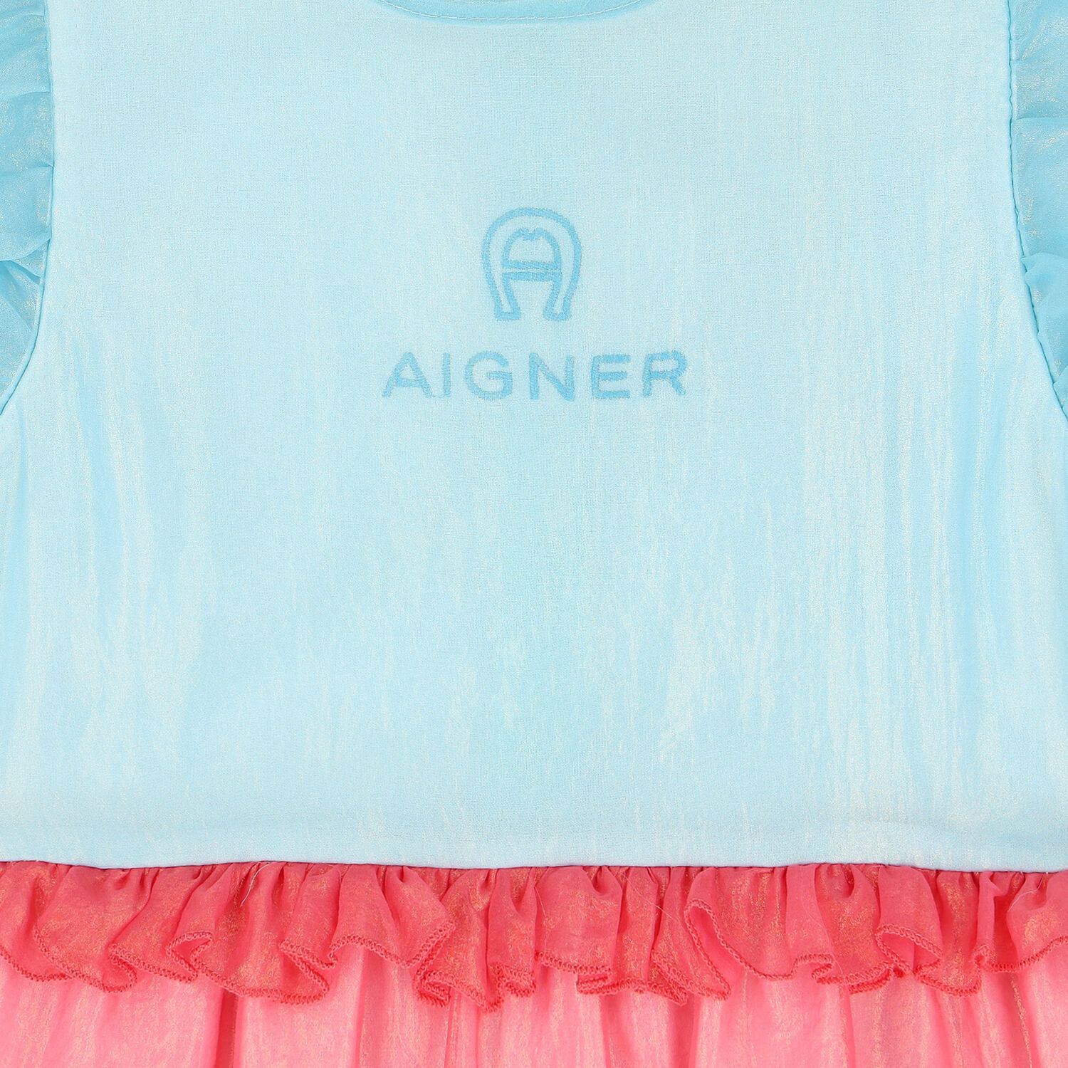 Girls Pink Organza Logo Dress, 1, hi-res