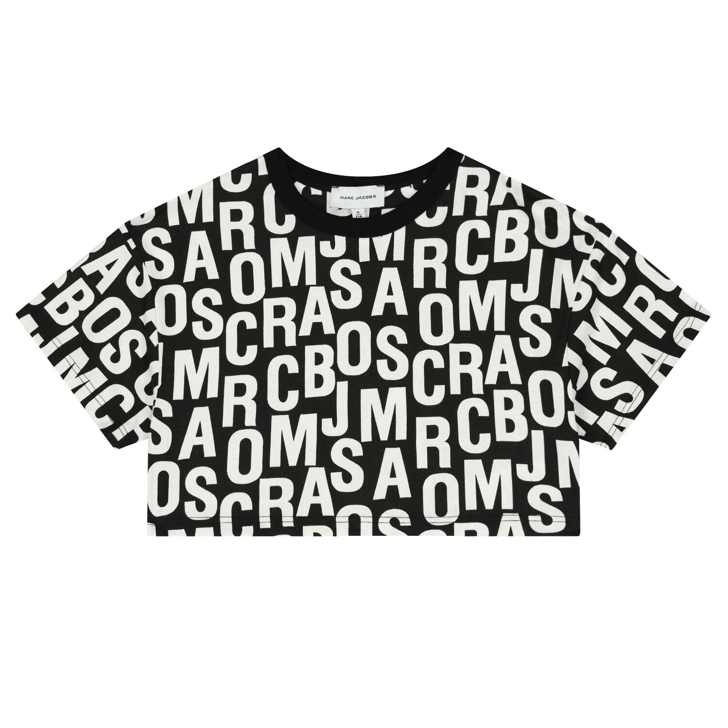 Girls Black & White Logo T-Shirt, 1, hi-res