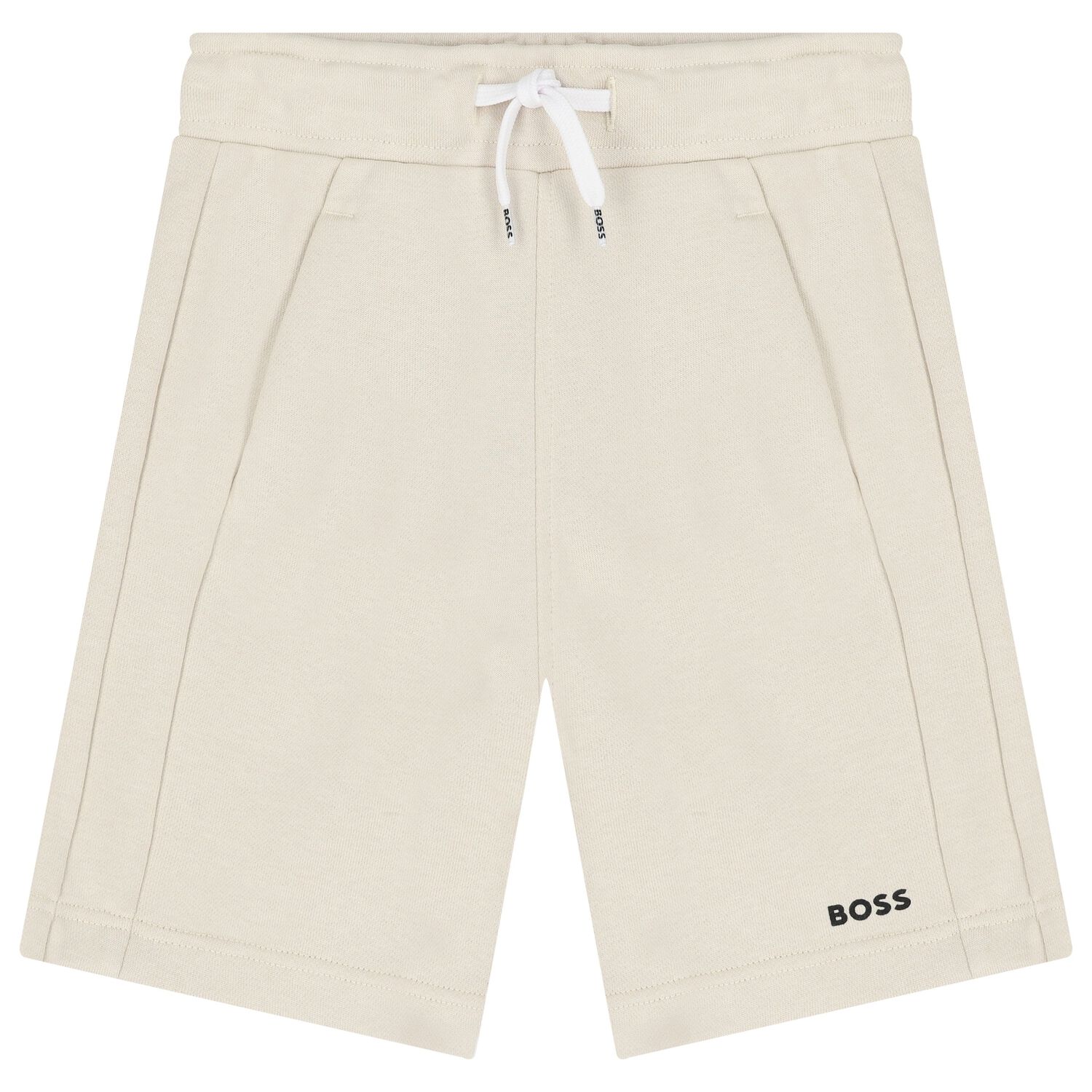 Boys Beige Logo Shorts, 2, hi-res