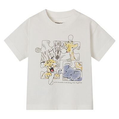 Younger Boys Ivory Puzzle T-Shirt