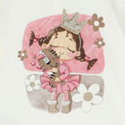 Younger Girls Ivory Long Sleeve Top, 2, hi-res