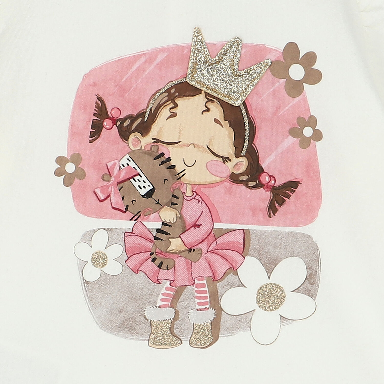 Younger Girls Ivory Long Sleeve Top, 2, hi-res image number null