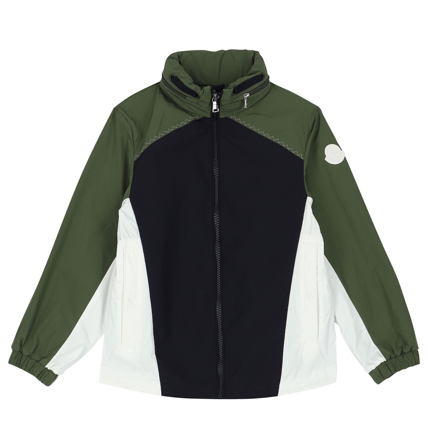 Boys Navy, Khaki & White Logo Jacket, 1, hi-res image number null