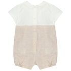 Baby Boys Ivory & Beige Romper, 1, hi-res