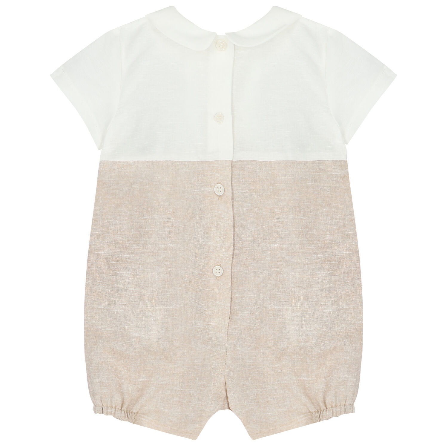 Baby Boys Ivory & Beige Romper, 1, hi-res