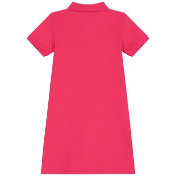 Girls Pink Logo Polo Dress