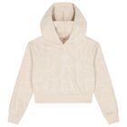 Girls Beige Logo Hooded Top, 3, hi-res