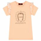 Girls Pink & Gold Logo Top, 1, hi-res