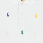 Boys White Logo Polo Shirt, 1, hi-res