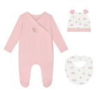 Girls Pink & White Babygrow Gift Set (3 Piece), 2, hi-res