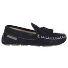 Boys Navy Suede Shoes, 1, hi-res