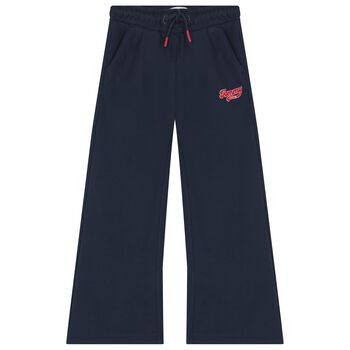 Girls Navy Blue Logo Joggers
