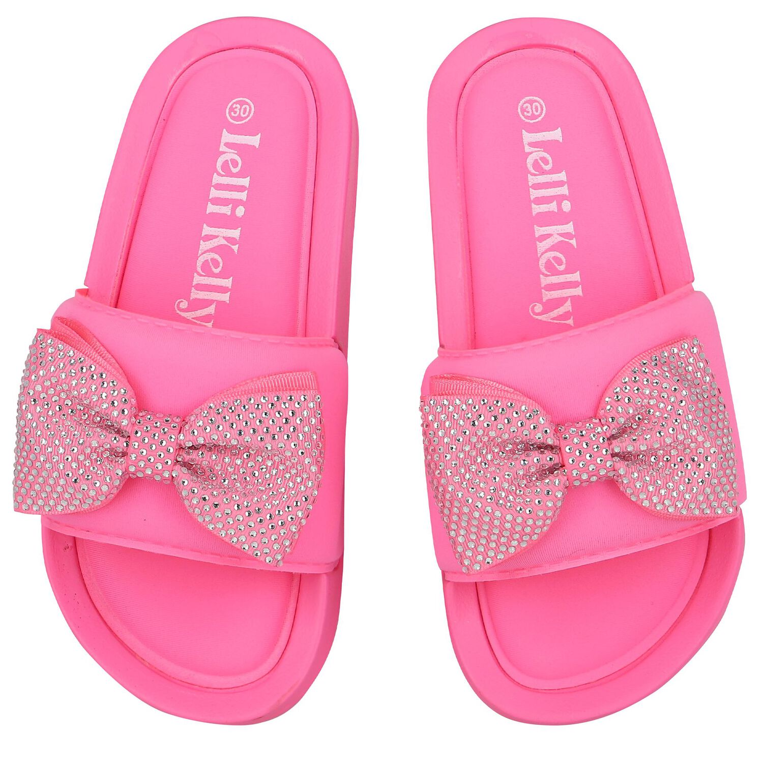 Girls Pink Butterfly Sliders, 1, hi-res
