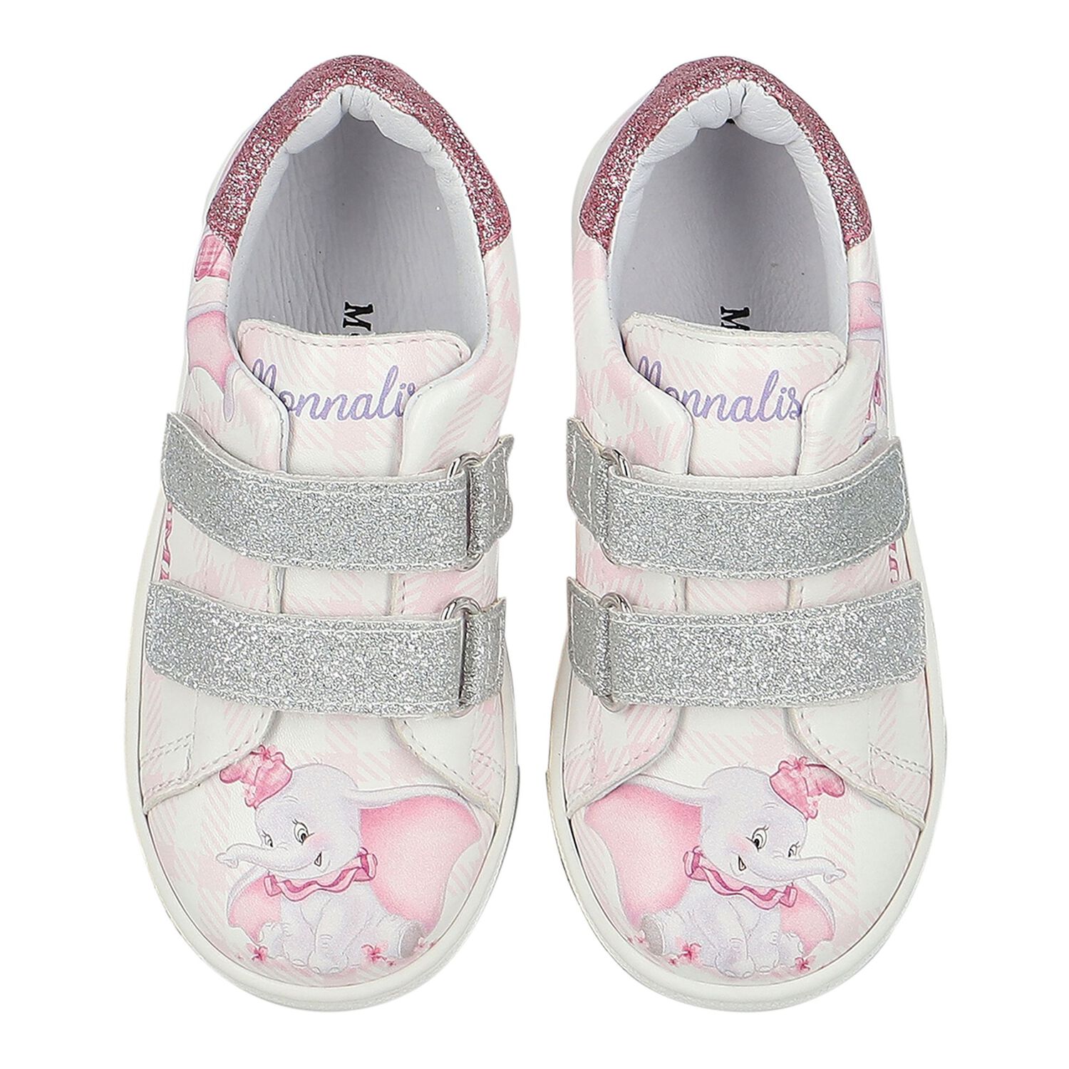 Girls Pink & White Disney Trainers, 1, hi-res
