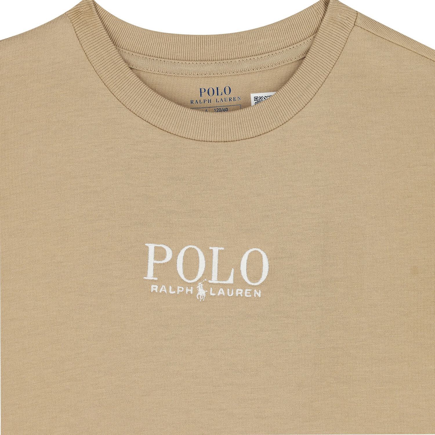 Boys Beige Logo T-Shirt, 1, hi-res