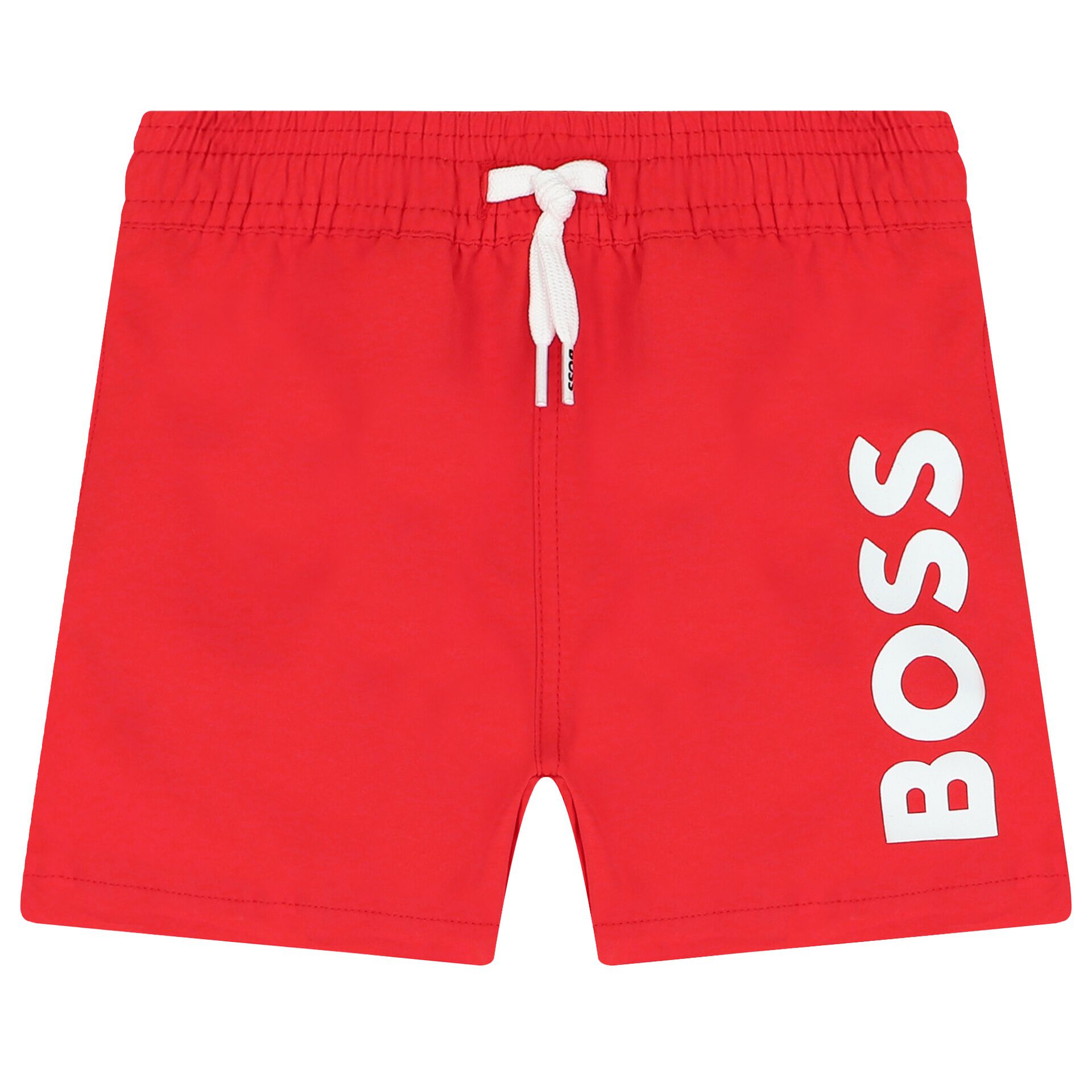 BOSS Younger Boys Red Logo Swim Shorts Junior Couture UK