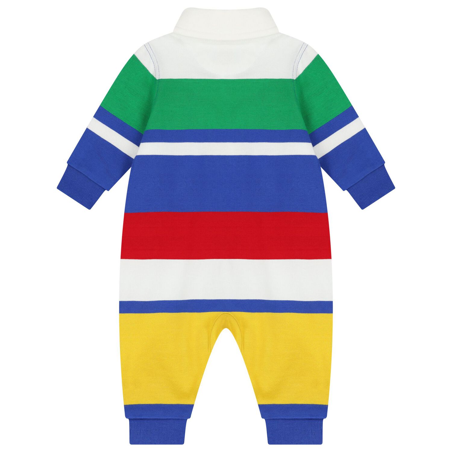 Baby Boys Multi-Coloured Striped Logo Romper, 1, hi-res