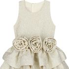 Girls Gold Roses Tiered Dress, 1, hi-res