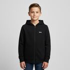 Boys Black Logo Zip Up Top, 1, hi-res