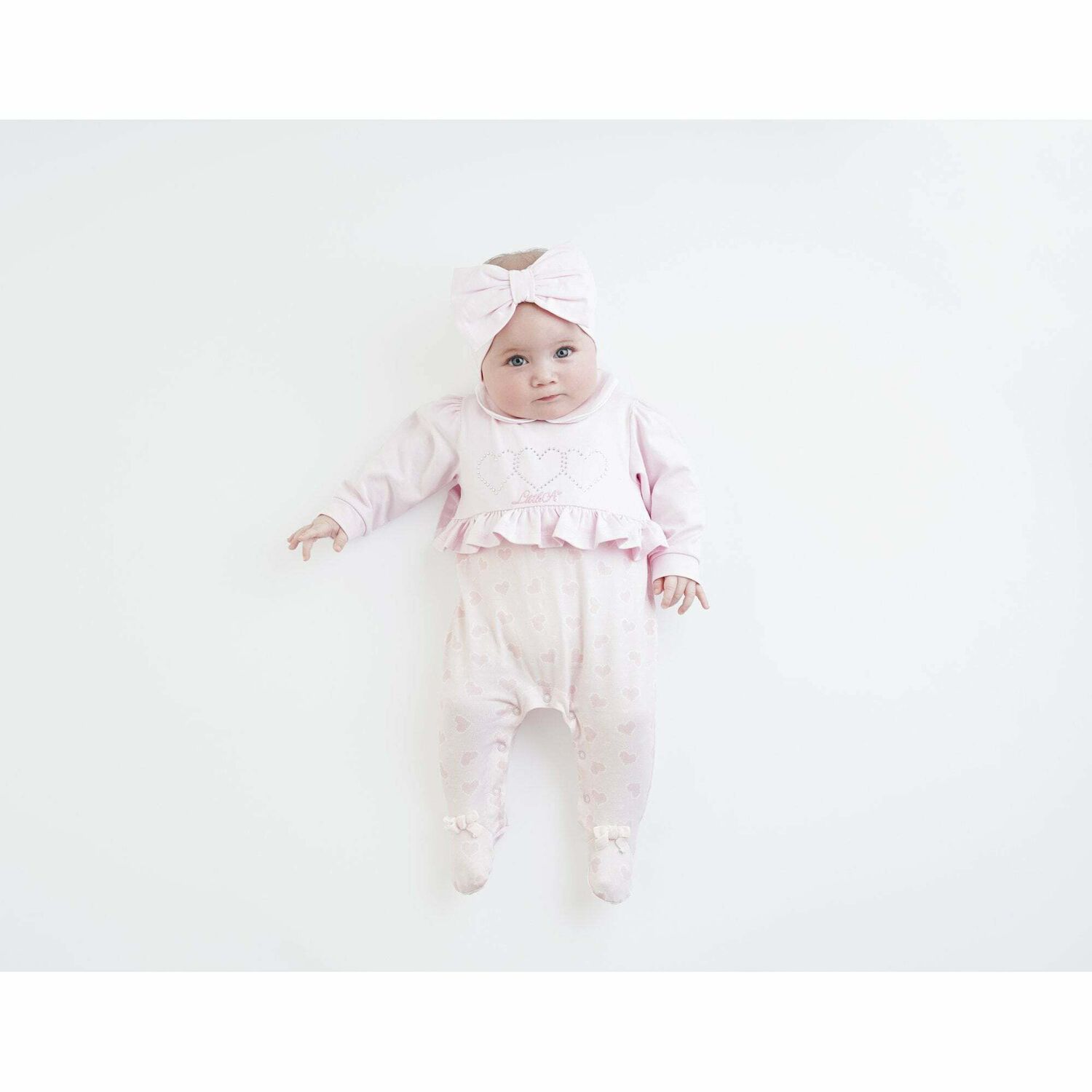 Baby Girls Pink Logo Babygrow, 1, hi-res image number null