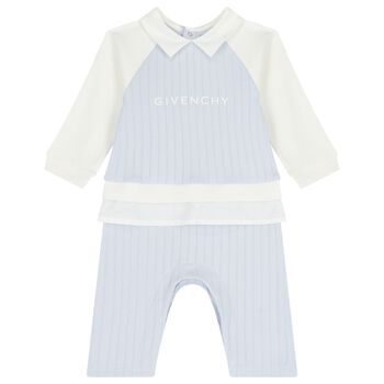 Blue & White Logo Baby Romper