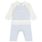Blue & White Logo Baby Romper, 1, hi-res