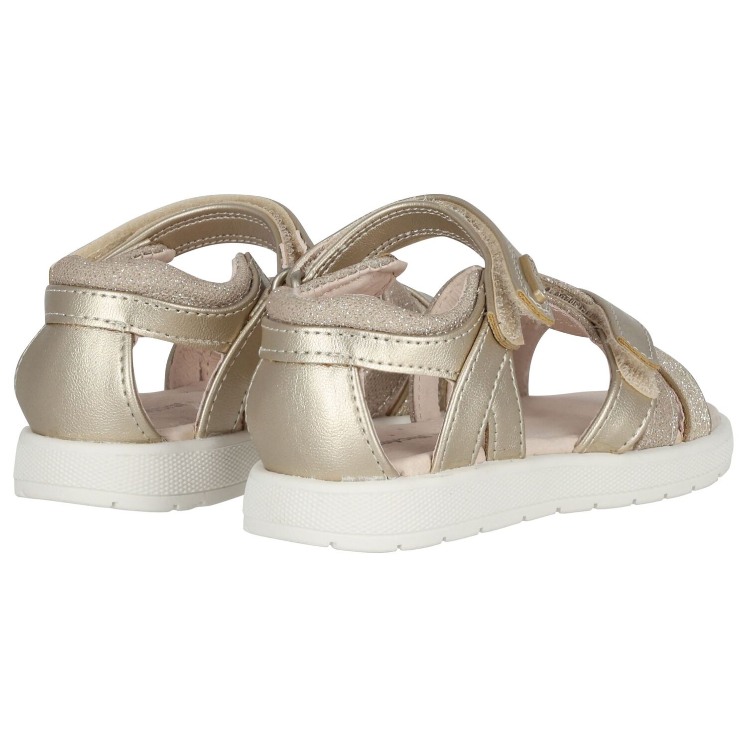 Younger Girls Gold Sandals, 1, hi-res