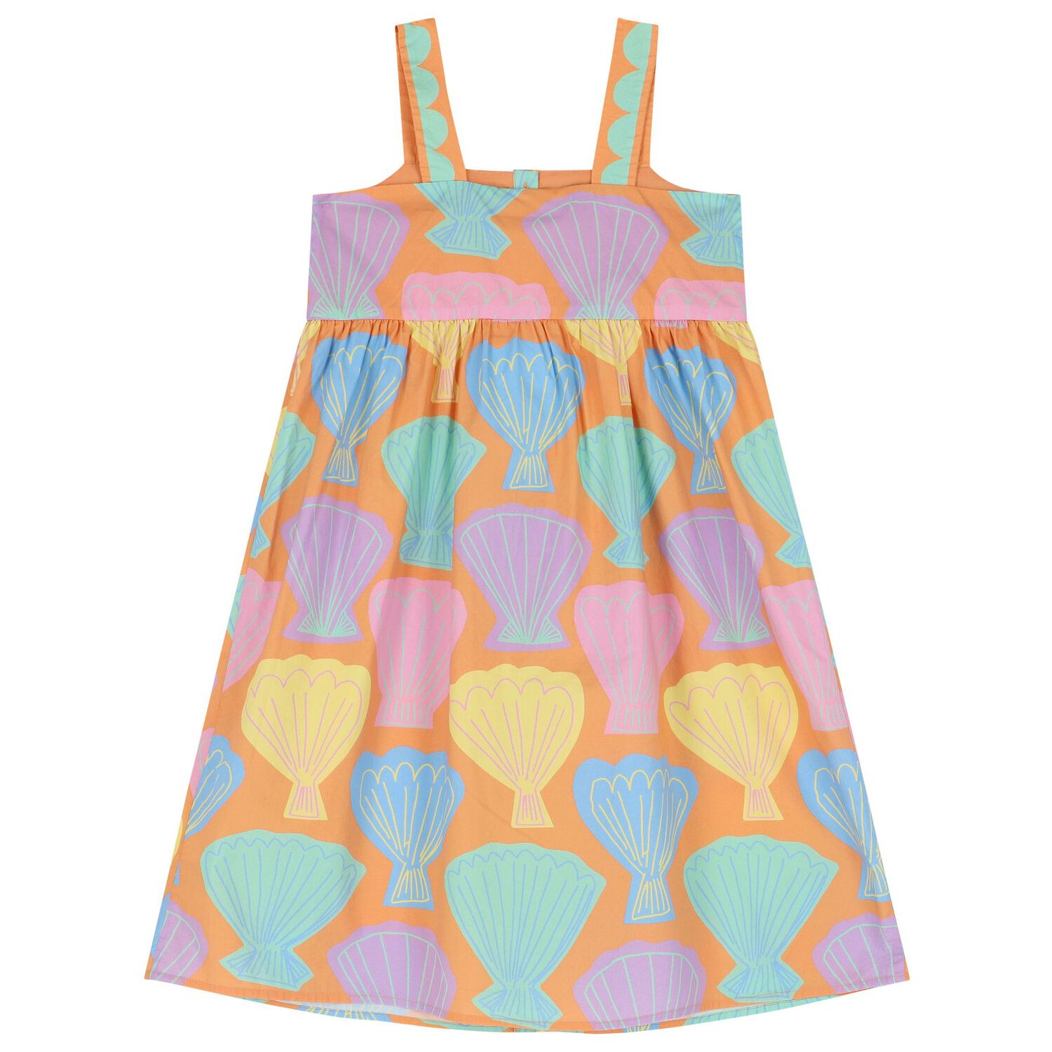 Girls Orange Shell Dress, 1, hi-res