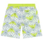 Boys White Logo Swim Shorts, 1, hi-res
