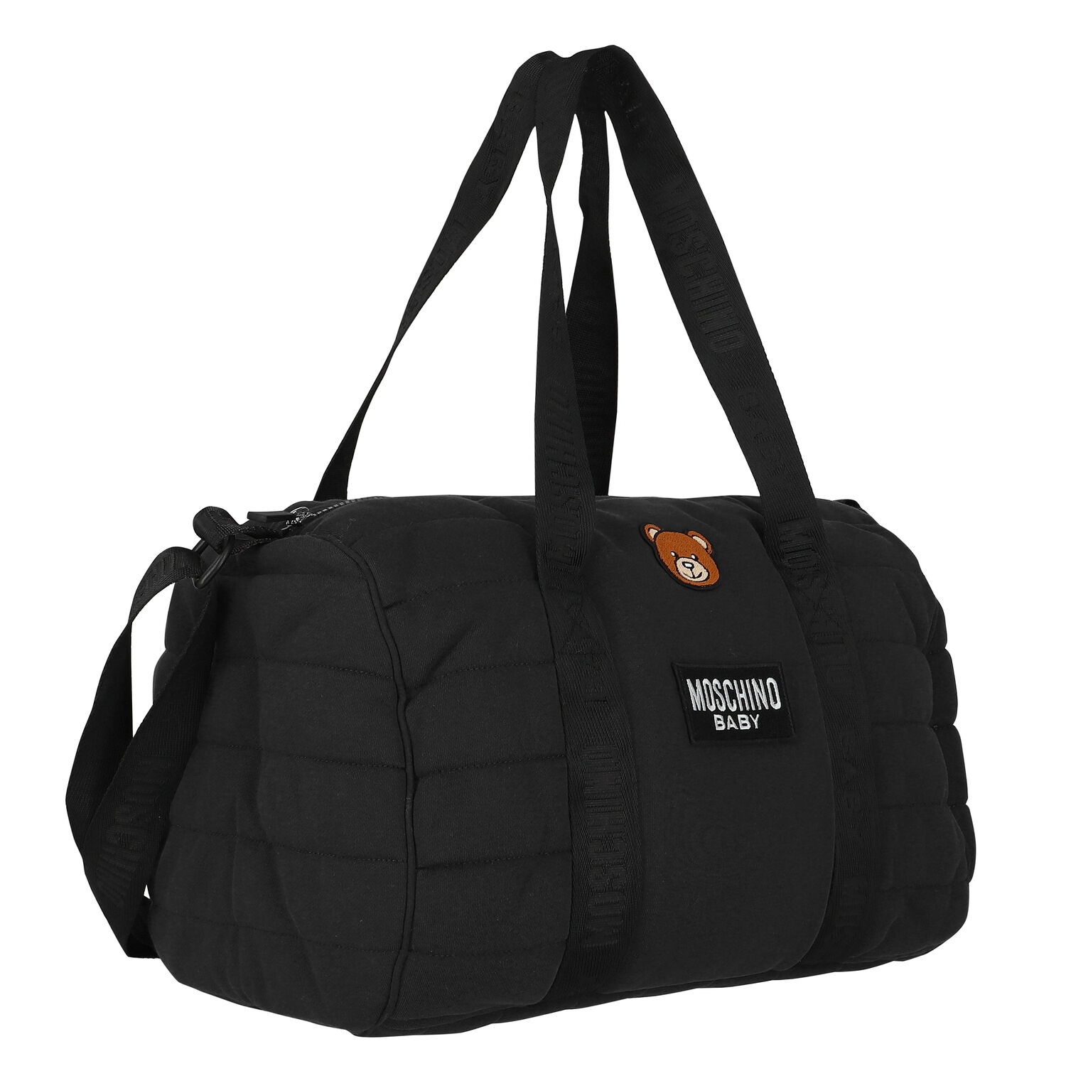 Black Teddy Logo Baby Changing Bag, 1, hi-res