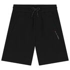 Boys Black Shorts Set, 1, hi-res