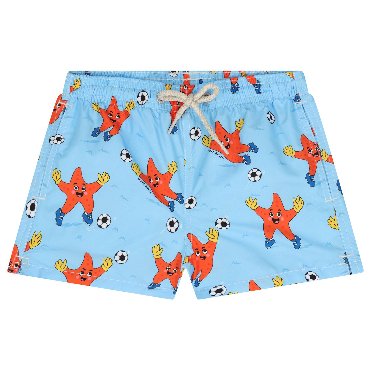 Boys Blue Starsfish Swim Shorts, 1, hi-res