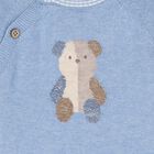 Baby Boys Blue Teddy Bear Knitted Trousers Set, 2, hi-res