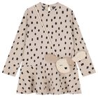 Girls Beige & Black Spot Dress Set, 2, hi-res
