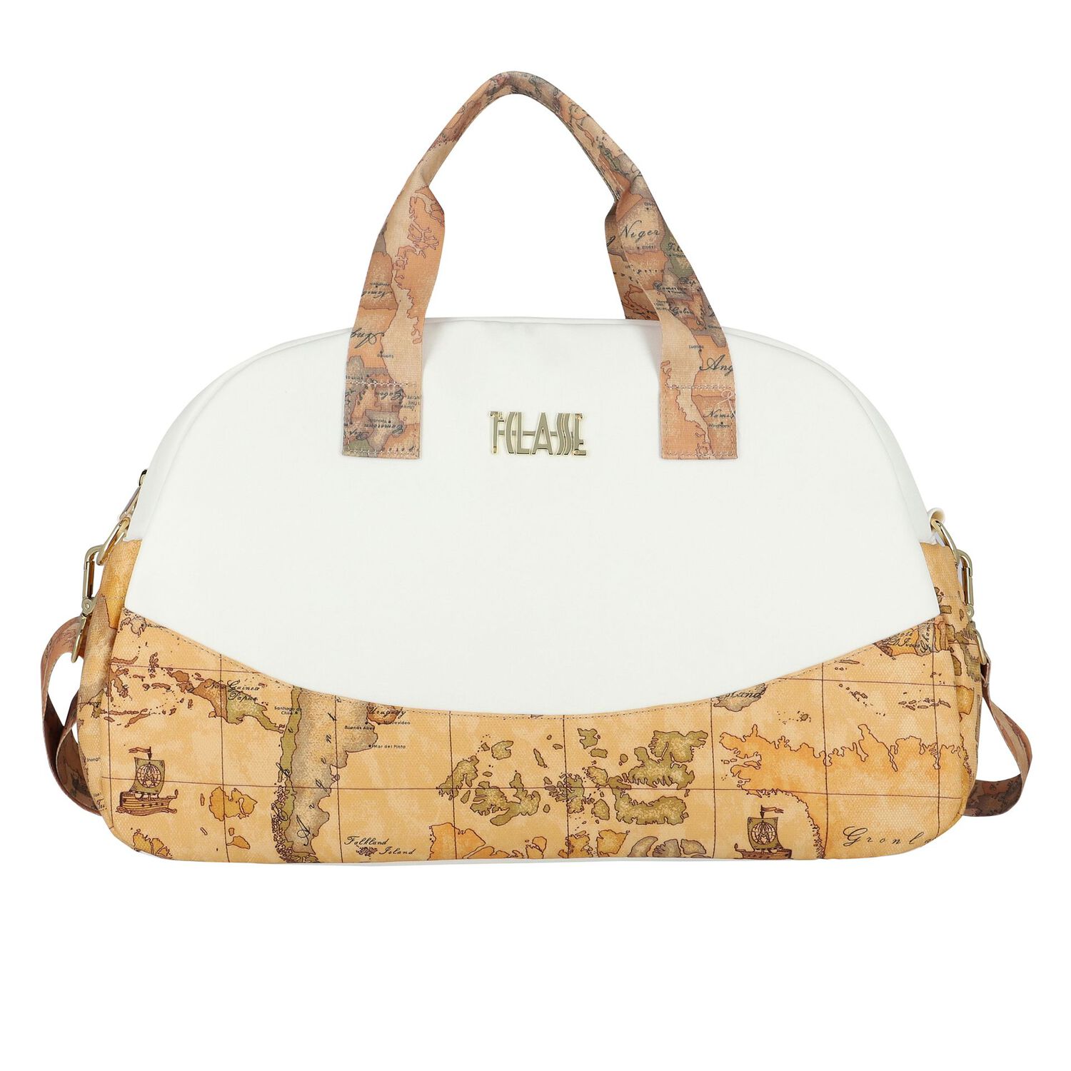 White & Beige Geo Map Baby Changing Bag, 1, hi-res image number null