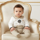 Baby Boys Ivory & Beige Balloon Babygrow, 1, hi-res