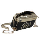 Girls Black & Gold Sequin Logo Shoulder Bag, 1, hi-res