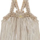 Girls Gold Metallic Pleated Dress, 1, hi-res