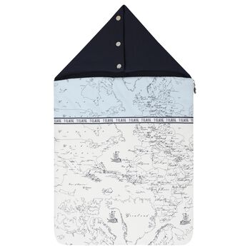 Baby Boys White, Blue & Navy Blue Geo Map Nest