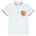 Boys White Geo Map Polo Shirt, 3, hi-res