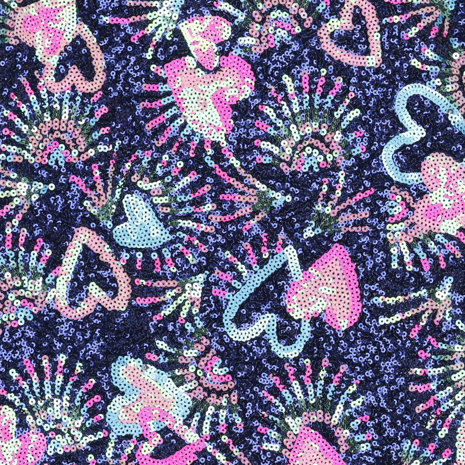 Girls Navy Blue Sequin Zip-Up Top, 1, hi-res image number null